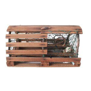 Vintage Miniature Lobster Trap Handmade Wood Nautical Decor Ocean Decor Mini